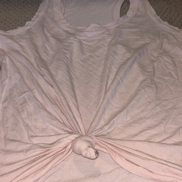 Elegant Light Pink Knotted Tank Top - Picture 3 of 7